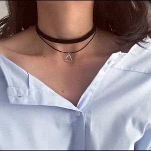 Choker with triangle emblem